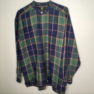 Men’s Grandfather Style Shirt in Plaid